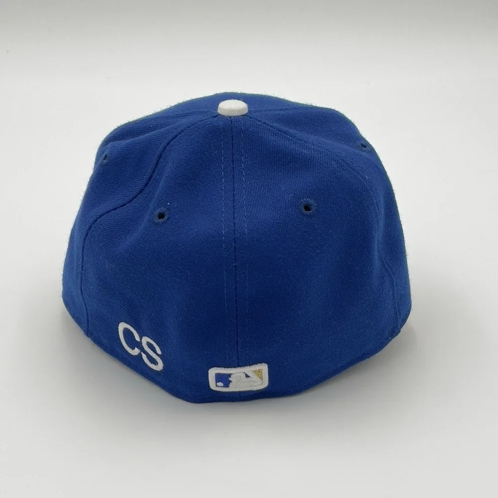 New Era Kansas City Royals Fitted Hat Blue MLB Baseball Cap Size 7 1/4